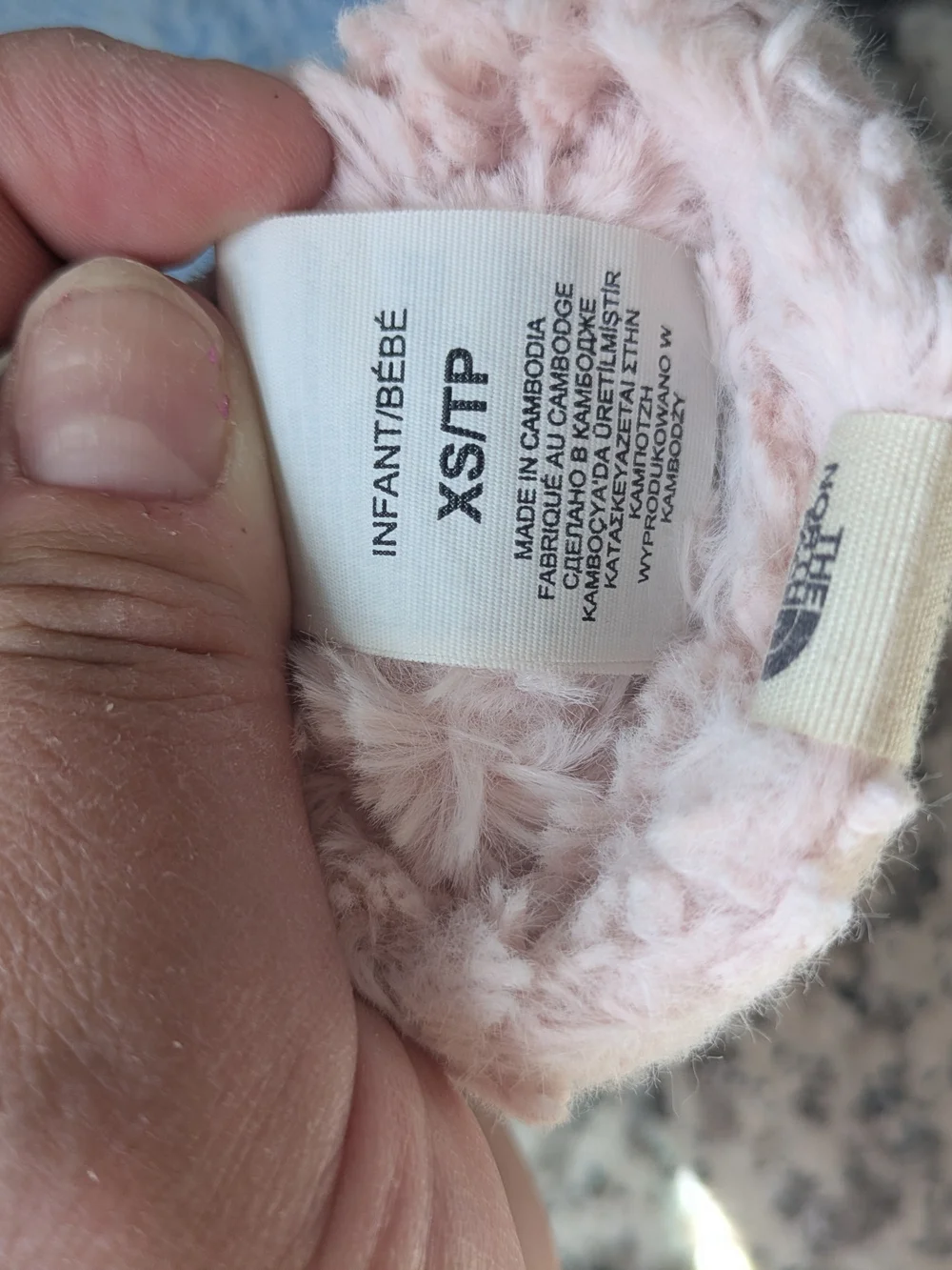 The North Face Light Blue Sherpa Baby Mittens